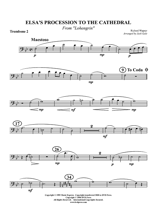 Elsa's Procession to the Cathedral - from "Lohengrin" - Trombone 2