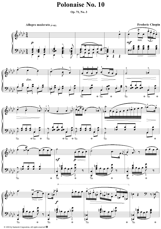 Polonaise No. 10 in F Minor, Op. 71, No. 3