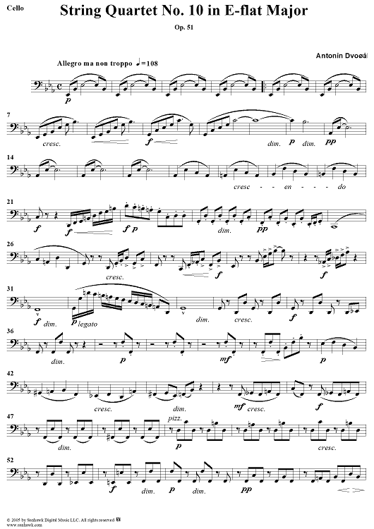 String Quartet No. 10 in E-flat Major, Op. 51 - Cello
