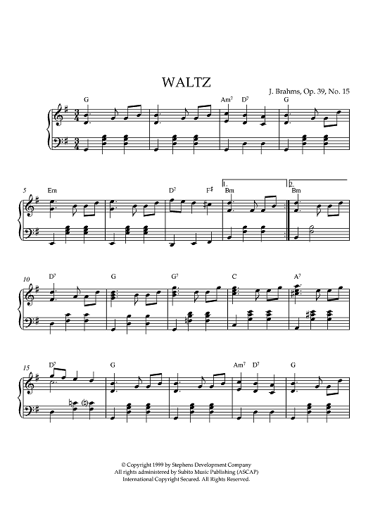 Waltz in G Major, Op. 39, No. 15