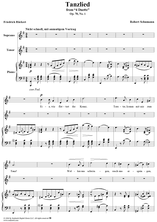 Tanzlied, Op. 78, No. 1