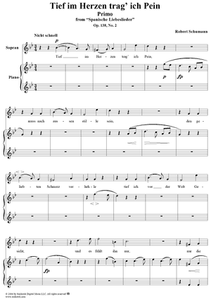 Spanische Liebeslieder, Op. 138, No. 2: Tief im Herzen trag' ich Pein