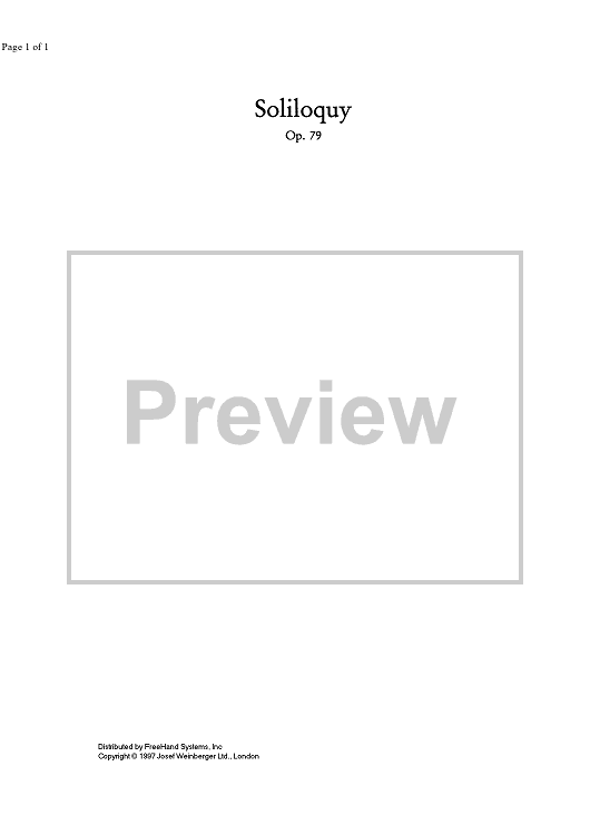 Soliloquy Op.79 - Preface