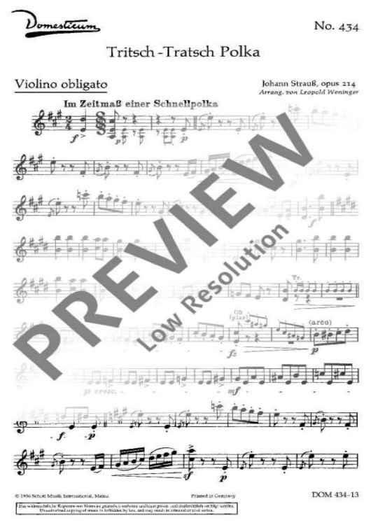 Tritsch-Tratsch Polka - Violin Obligat