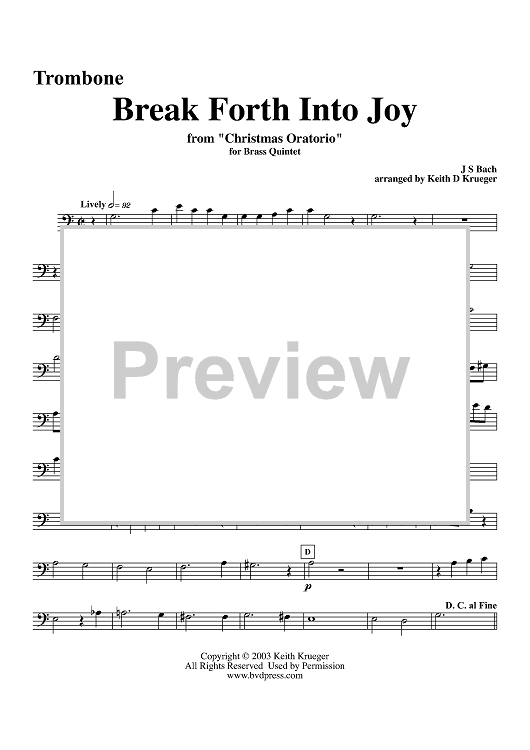 Break Forth Into Joy - Trombone