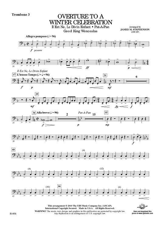 Overture to a Winter Celebration - Trombone 3