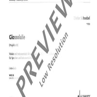 Glossolalie - Score For Voice And/or Instruments