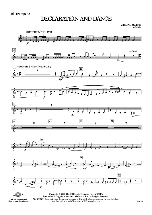 Declaration and Dance - Bb Trumpet 3