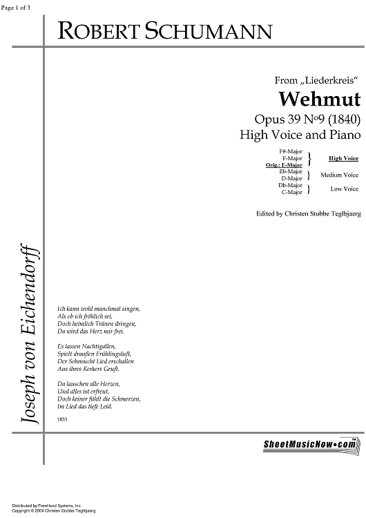 Wehmut Op.39 No. 9