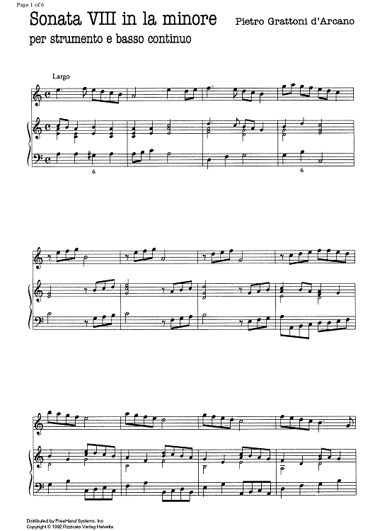Sonata No. 8 a minor - Score