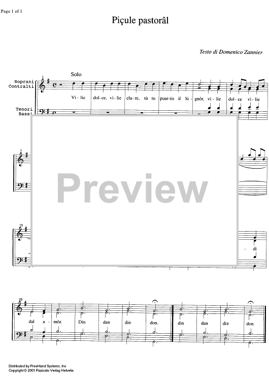 Picule pastorâl - Score