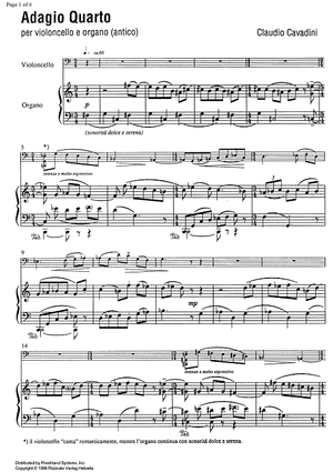 Adagio Quarto - Score