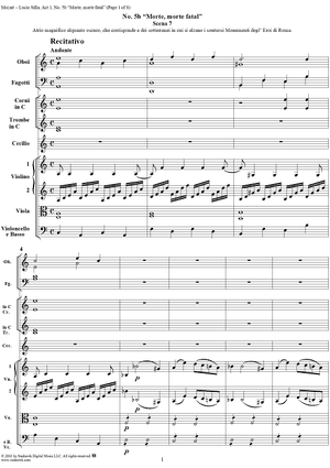 Recitative: Morte, morte fatal from "Lucio Silla", Act 1 - Full Score