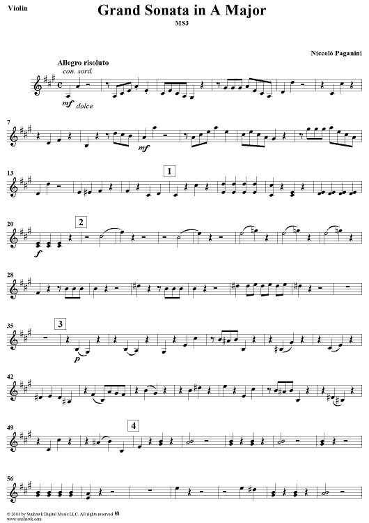 Grand sonata in A Major - Violin