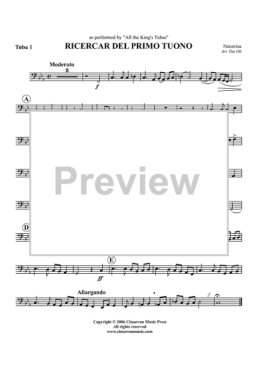 Ricercar del Primo Tuono - Tuba 1