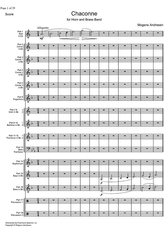 Chaconne - Score