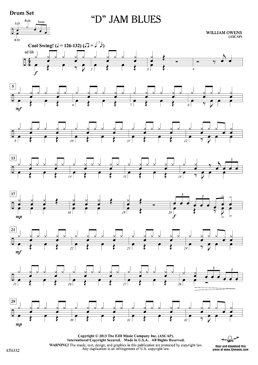 "D" Jam Blues - Drum Set