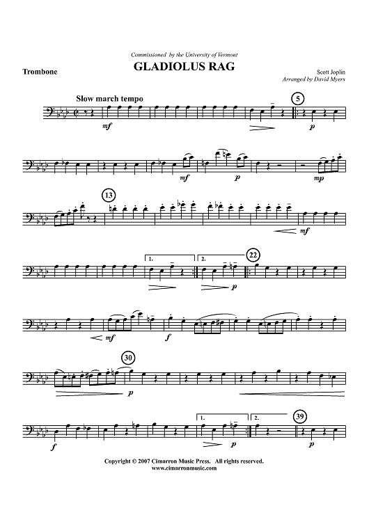 Gladiolus Rag - Trombone