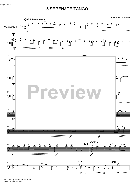 Serenade Tango - Cello