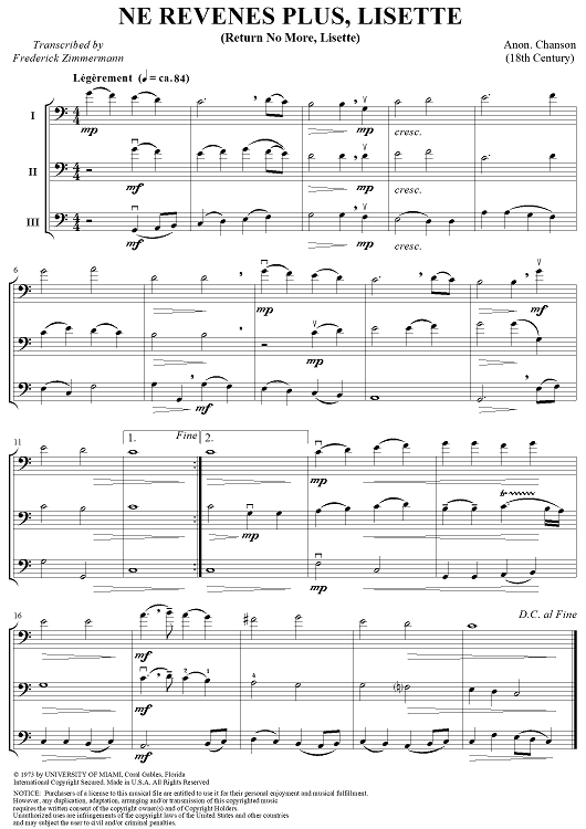 Trios and Quartets for Double Basses, Volume III