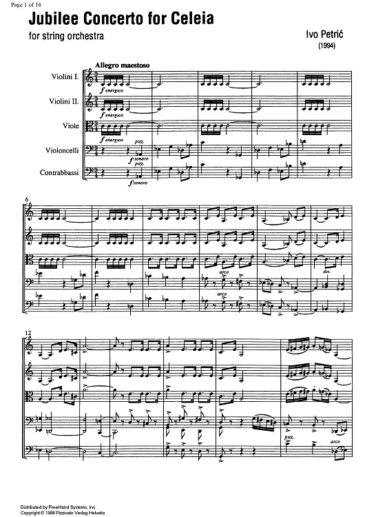 Jubilee Concerto for Celeia - Score
