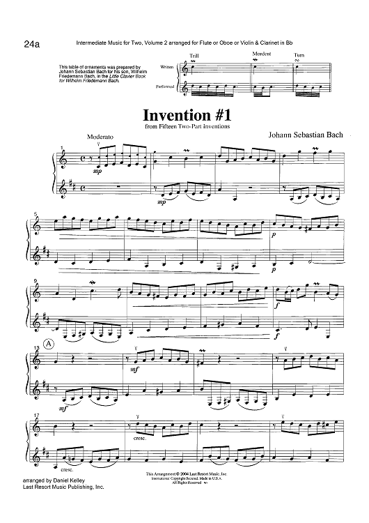 Invention #1 - from Fifteen Two-Part Inventions