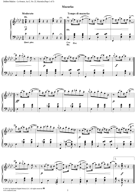 La Source, Act 2, No. 22: Mazurka