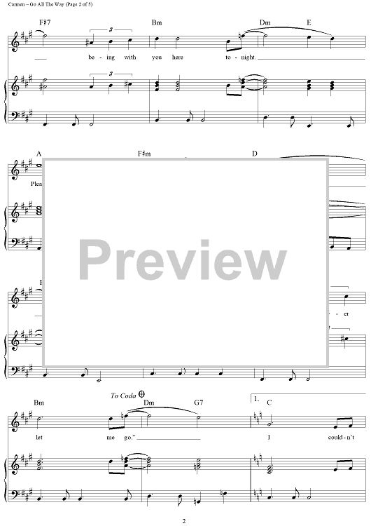 Go All The Way" Sheet Music by Raspberries for Piano/Vocal/Chords