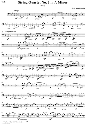 String Quartet No. 2 in A Minor, Op. 13 - Cello