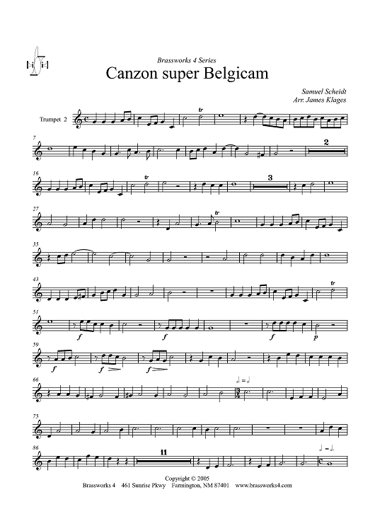 Canzon super Belgicam - Trumpet 2