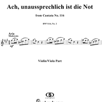 "Ach, unaussprechlich ist die Not", Aria, No. 2 from Cantata No. 116: "Du Friedefürst, Herr Jesu Christ" - Violin