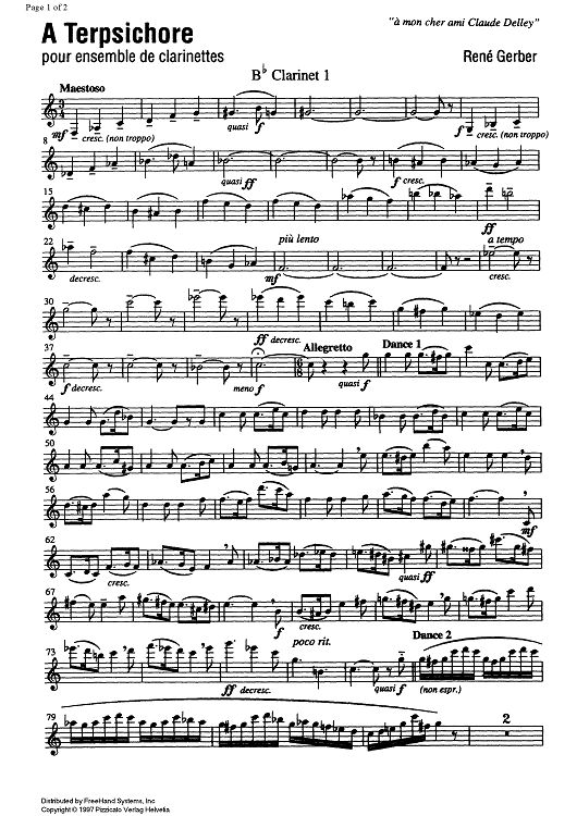 A Terpsichore - B-flat Clarinet 1