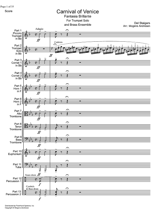 Carnival of Venice - Fantasia Brillante - Score
