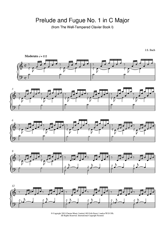 Prelude and Fugue No. 1 in C Major (from The Well-Tempered Clavier Book I)