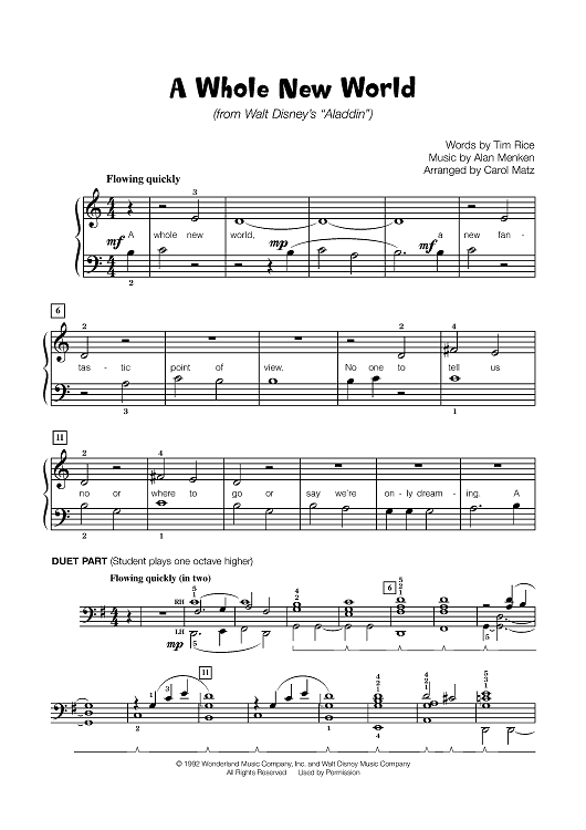 A Whole New World (from "Aladdin")