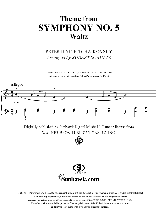 Symphony No. 5 in E minor (e-moll). Movement III (Theme)