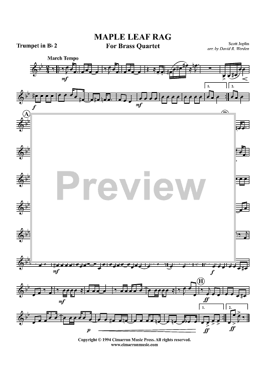 Maple Leaf Rag - Trumpet 2