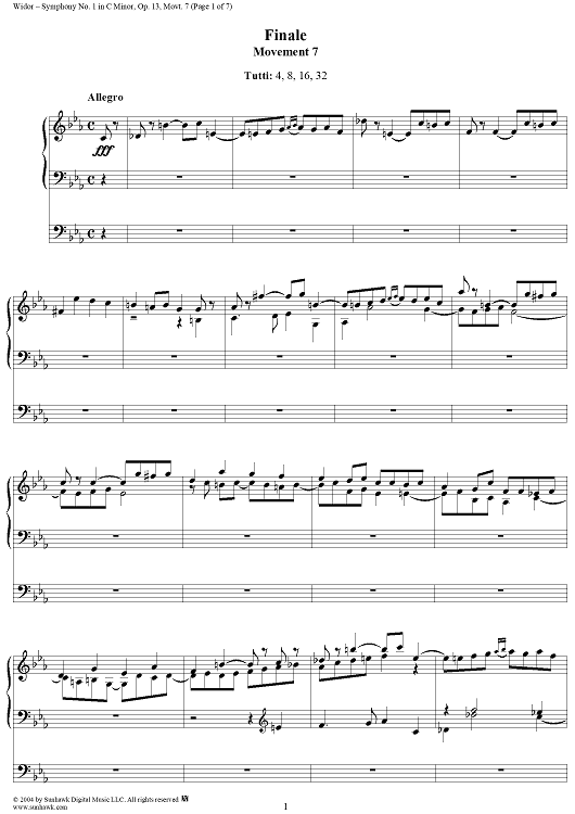 Symphony No. 1 in C Minor, Op. 13: Movt. 7