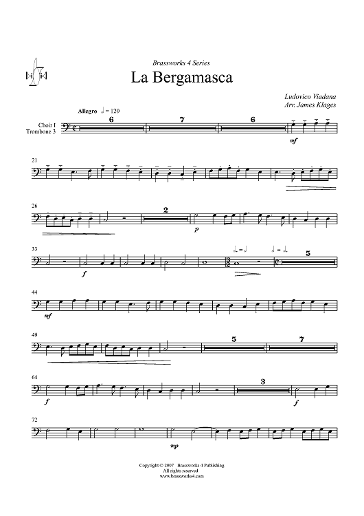 La Bergamasca - Choir 1, Trombone 3