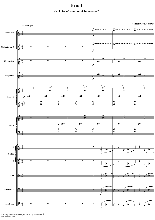 Le carnaval des animaux, No. 14: Finale - Full Score