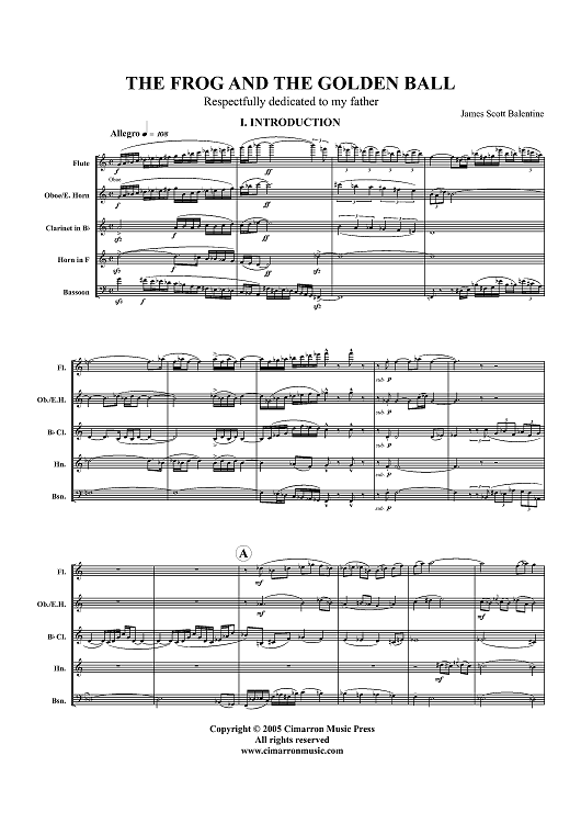 The Frog and the Golden Ball - Score