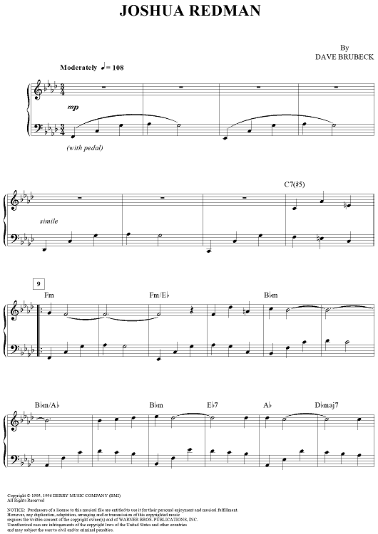 Joshua Redman - Piano