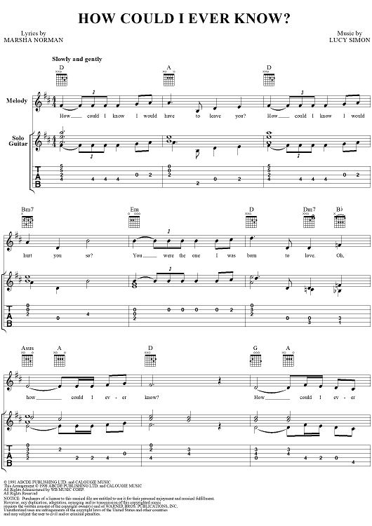 How Could I Ever Know?