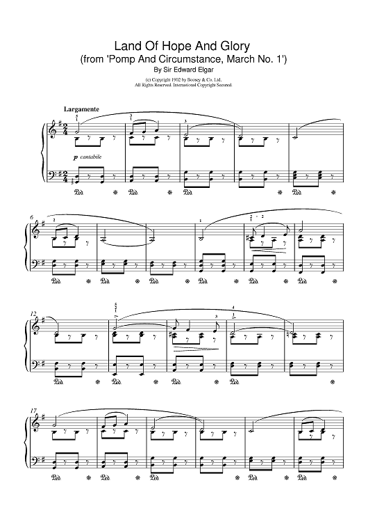 Land Of Hope And Glory (from 'Pomp And Circumstance, March No. 1')
