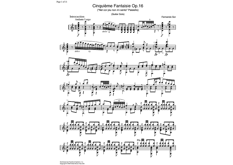 6 Fantaisie Op.16 Nel cor piu non mi sento Paisiello