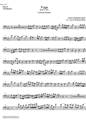 Fugue c minor BWV 574 - Trombone