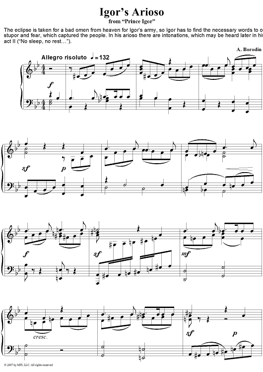 Prince Igor.  4. Igor’s Arioso