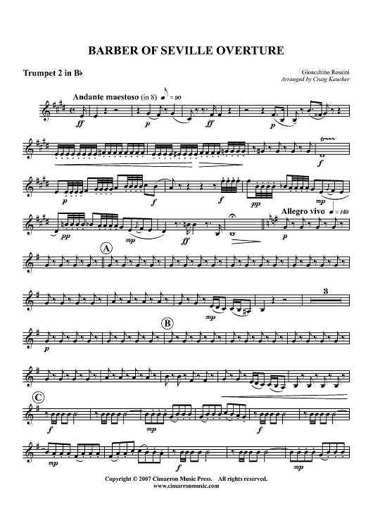 Barber of Seville Overture - Trumpet 2 in Bb