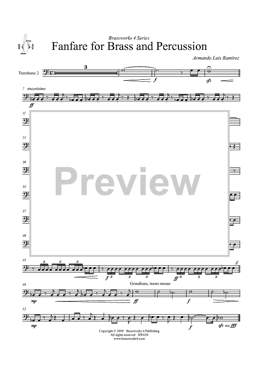 Fanfare for Brass and Percussion - Trombone 2
