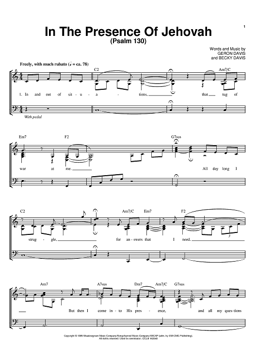 In The Presence Of Jehovah